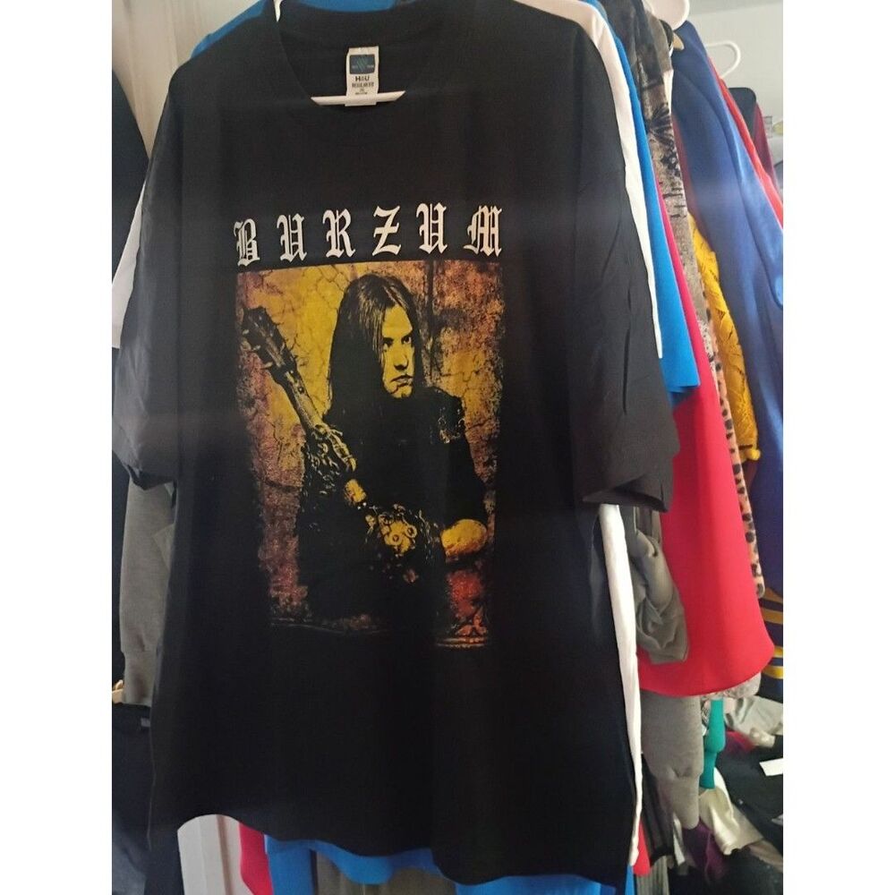 Rare Varg Vikernes Burzum Black Metal Tee Cotton Screenprint Size XL